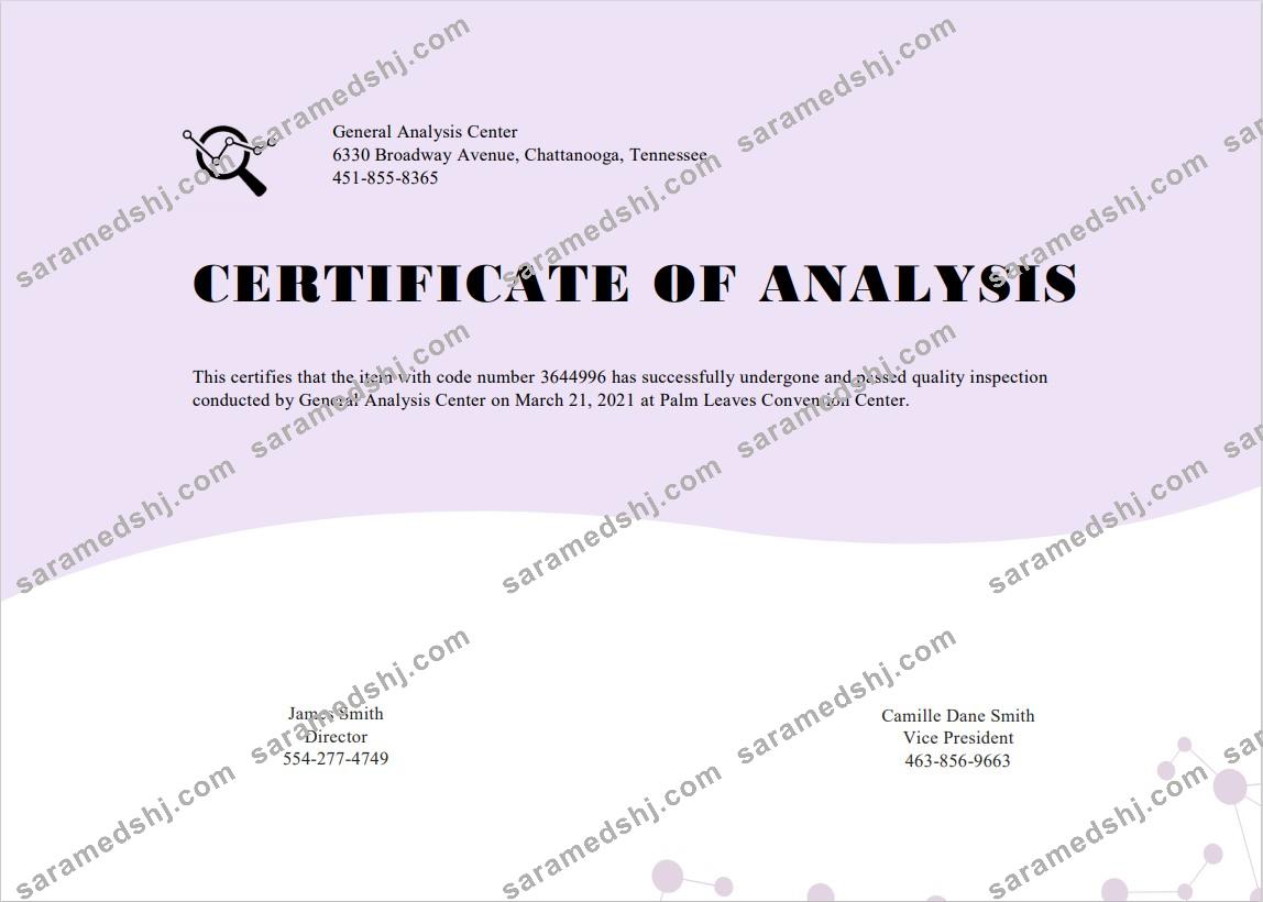 USA General Analysis cert